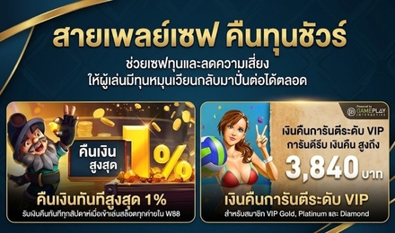 โปรโมชันสล็อต W88 สายเพลย์เซฟ